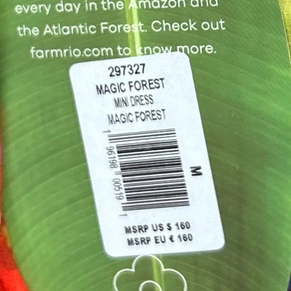 NEW FARM RIO Magic Forest Cotton Mini Dress M Tropical Dopamine Colorful Boho - Picture 13 of 16